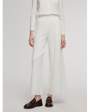 GOELIA Tencel Wool Blend Straight Wide Leg Pants - White