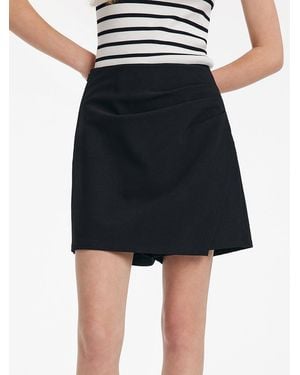 GOELIA Asymmetric Ruched A-Line Skort - Blue