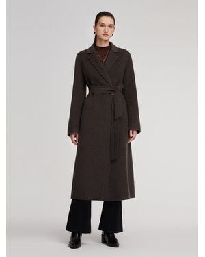 GOELIA Camel Hair Wool Blend Wrap Overcoat - Multicolor