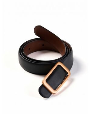 GOELIA Minimalist Reversible Leather Belt - Black