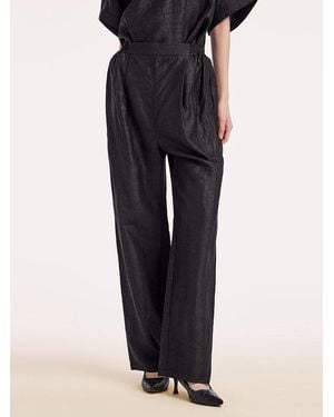 GOELIA 18 Momme Xiang Yun Silk Straight Pants - Blue