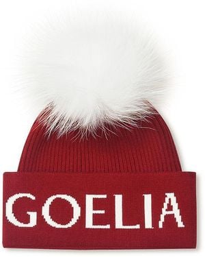 GOELIA Letter Jacquard Knitted Hat - Red