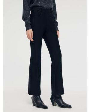 GOELIA Fleece Lined Micro-Flared Ankle Length Pants - Blue