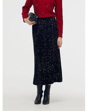 GOELIA Velvet Sequins Mermaid Skirt - Blue