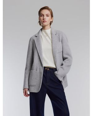 GOELIA [Preview] Yak Silk Wool Blend Double-Faced Blazer - Blue