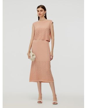 GOELIA Tencel Tank Top And Midi Skirt Two-Piece Set - Natural