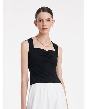GOELIA Knitted Camisole With Detachable Chest Pads - Black