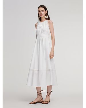 GOELIA 100% Cotton A-Line Maxi Vest Dress - White