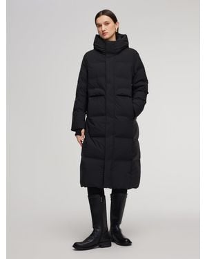 GOELIA Thermal Tech Back Hooded Long Goose Down Coat - Blue