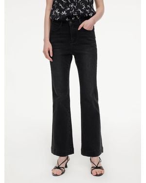 GOELIA Four-Way Stretch Micro-Flared Jeans - Black