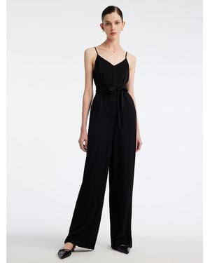 GOELIA Acetate Camisole Jumpsuit - Black