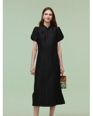GOELIA 18Mm Xiang Yun Silk Qipao Maxi Dress - Green