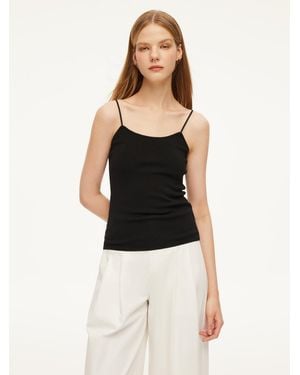 GOELIA Elastic Straps Knit Camisole - Black