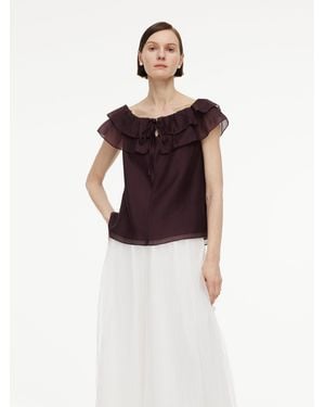 GOELIA Pre-Order Convertible Ruffle Neck Top - White