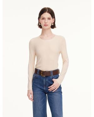 GOELIA Two-Pack Modal Long Sleeve Top - White