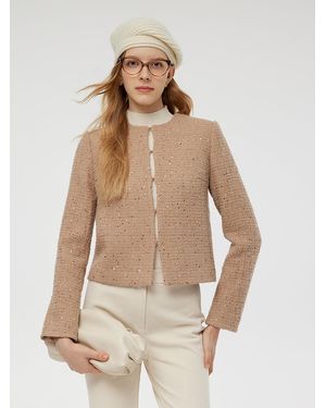 GOELIA Alpaca-Wool Tweed Cropped Jacket - Natural