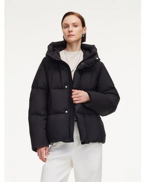 GOELIA Loose Hooded Goose Down Jacket - Blue