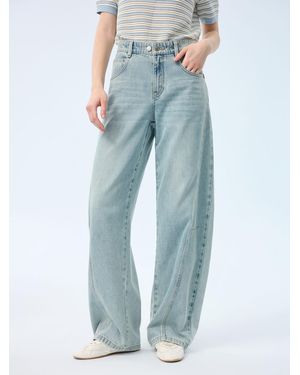 GOELIA 100% Cotton Denim Curved Jeans - Blue
