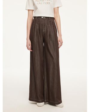 GOELIA Lyocell Blend Denim Straight Leg Jeans - Brown