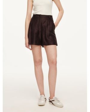 GOELIA Tencel Linen Blend A-Line Shorts - Black