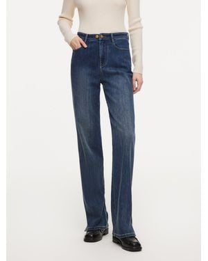 GOELIA Acetate Blend Denim Micro-Flared Jeans - Blue