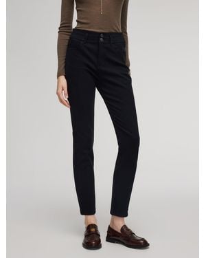 GOELIA Denim Fleece Lined Skinny Jeans - Black