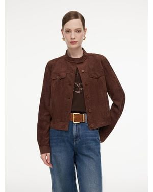 GOELIA Faux Suede H-Line Jacket - Brown