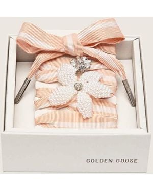 Golden Goose Skins And Striped Laces With Beaded And Crystal Charms - Natural