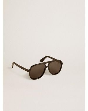 Golden Goose Aviator Style Sunglasses With Frame And Lenses - Natural