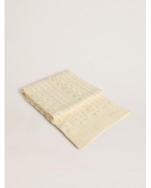 Golden Goose Wool Scarf With Embroidery - Natural