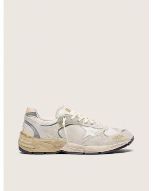 Golden Goose Dad-Star Pour Homme En Cuir Velours Et Résille Avec Étoile En Cuir Blanc Et Contrefort En Cuir, Homme, Taille - Neutre