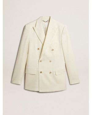 Golden Goose Cream-Colored Double-Breasted Blazer - Natural