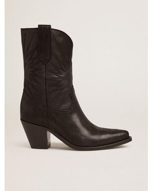Golden Goose Low Wish Star Boots - Black
