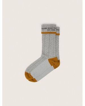 Golden Goose Chaussettes Grises Avec Revers Et Détails, Homme, Taille - Neutre