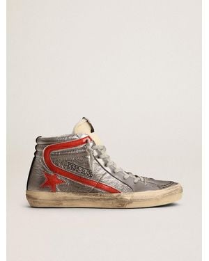 Golden Goose ’S Slide With Metallic Leather Upper And Metallic Leather Flash - Multicolour