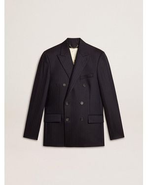 Golden Goose Blazer Doppiopetto Da Uomo - Blu