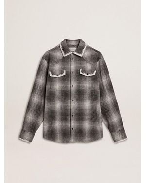 Golden Goose Shirt With Embroidery - Gray