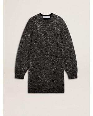 Golden Goose Crew Neck Dress With All-Over Sequins - Black
