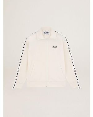 Golden Goose Sweatpants With Stars On The Sides - Natural