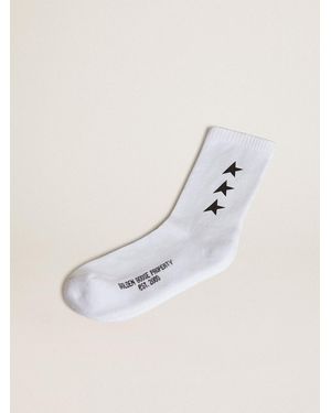 Golden Goose Worn Socks With Contrasting Stars - Natural