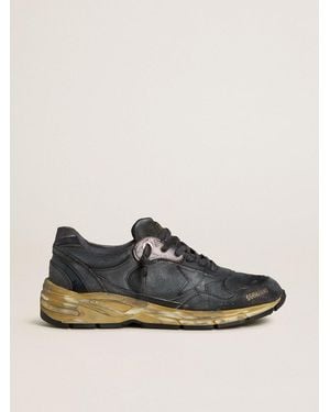 Golden Goose Dad-Star Pour Homme En Cuir Craquelé Et Cuir Naplak Noirs Avec Étoile Et Contrefort Noirs, Homme, Taille - Multicolore