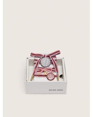 Golden Goose Lacets Skins Playful À Rayures Colorées Avec Charm Et Broches, Femme, Taille - Rose