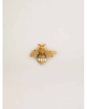 Golden Goose Fermoirs Pour Lacets En Forme D'Abeille Or Ancien Avec Cristaux, Femme, Taille - Neutre