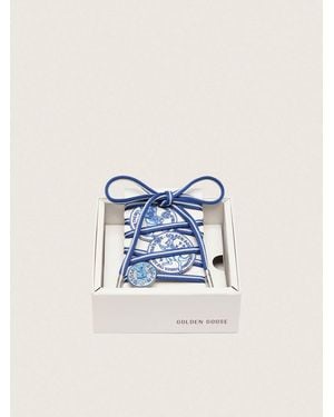Golden Goose Tennis-Inspired Set With Laces, Pin And Patches - Blue