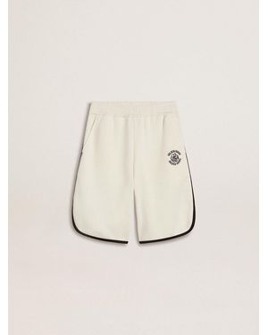 Golden Goose Bermuda Blanc Pour Garçon Avec Logo Brodé, Taille - Neutre