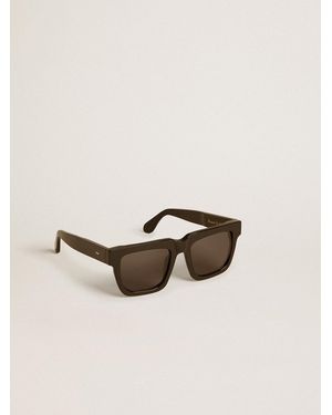 Golden Goose Square-Style Jamie Sunglasses With Frame And Logo - Natural