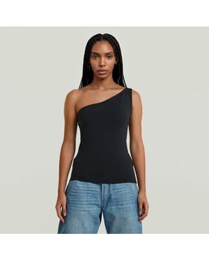 G-Star 2Nd Skin One Shoulder T-Shirt - Black