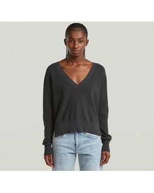 G-Star Pull Boxy V-Neck - Noir