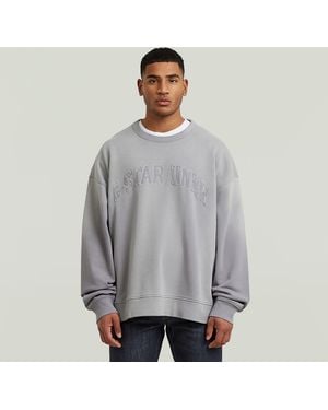 G-Star Sunfaded Applique Loose Sweater - Gray