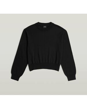 G-Star Rib Knit Sweat Pullover - Black